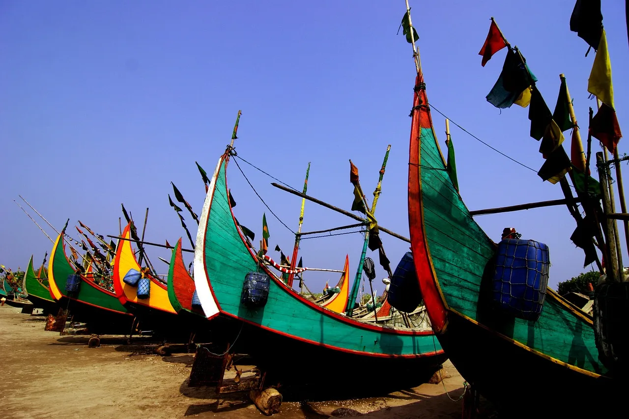 Fisherman boats in Cox's Bazar