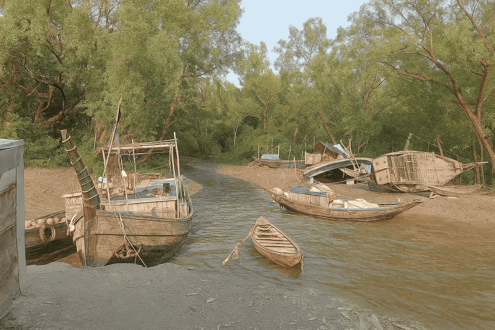 Boats of char kukri mukri island