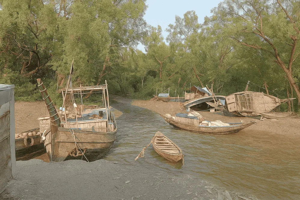 Boats of char kukri mukri island