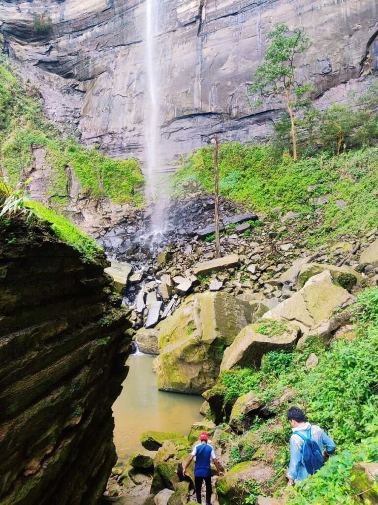 View of Langlok waterfall